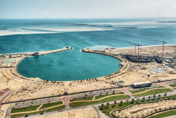 صور جوية للجبيل الصناعية بعد الأمطار
