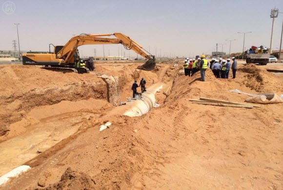 إصلاح خط مياه شرق الرياض: عودة المياه