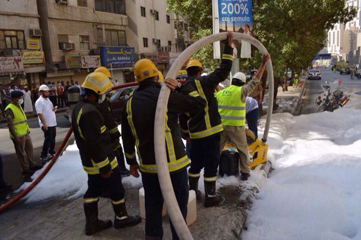 حريق منهول كيابل في مكة - تفاصيل الحادث