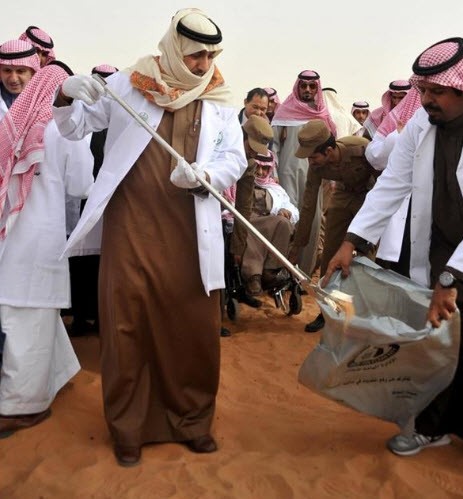 تنظيف منتزه الثمامة: مشاركة الأمير تركي