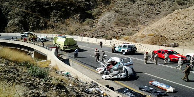 حادث عقبة ضلع: وفاة و ٩ إصابات