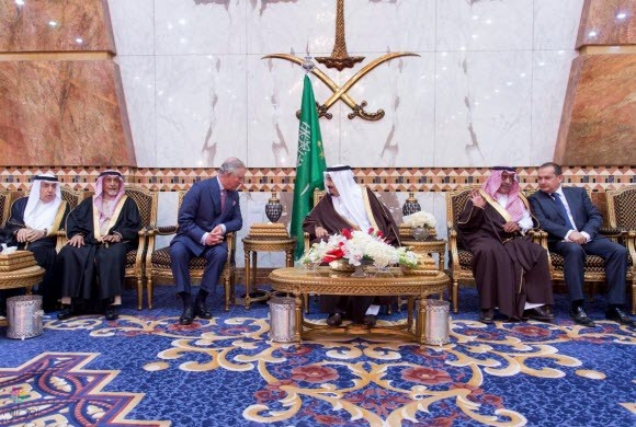 استقبال الملك سلمان لولي عهد بريطانيا