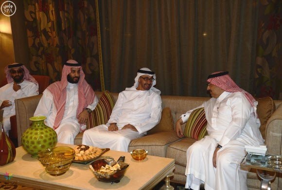 محمد بن زايد آل نهيان يستقبل ولي ولي العهد