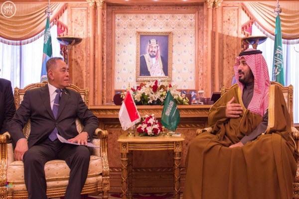 ولي ولي العهد يبحث التعاون مع وزير دفاع إندونيسيا