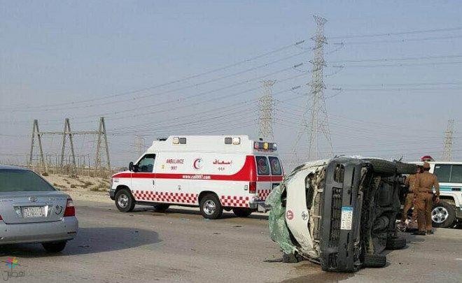 حادث سير الجبيل الظهران: وفاة وإصابات