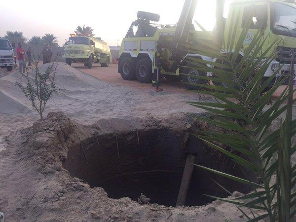 سقوط شيول بفتحة صرف صحي في بيشة