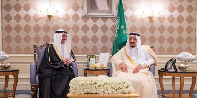 خادم الحرمين يستقبل رئيس مجلس الأمة الكويتي