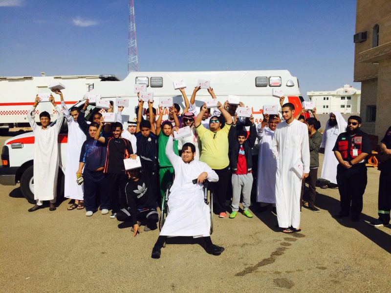 الهلال الأحمر بسكاكا يستقبل طلاب التربية الفكرية