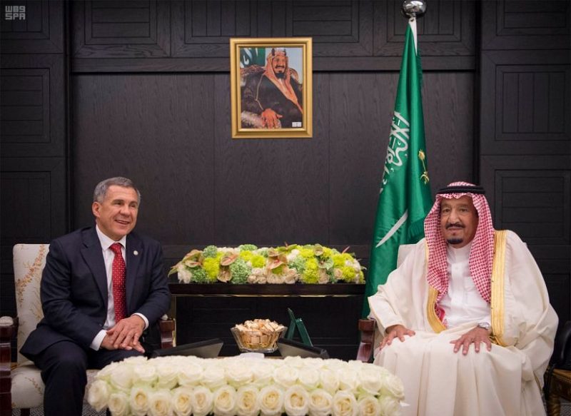 خادم الحرمين الشريفين يستقبل رئيس جمهورية تتارستان