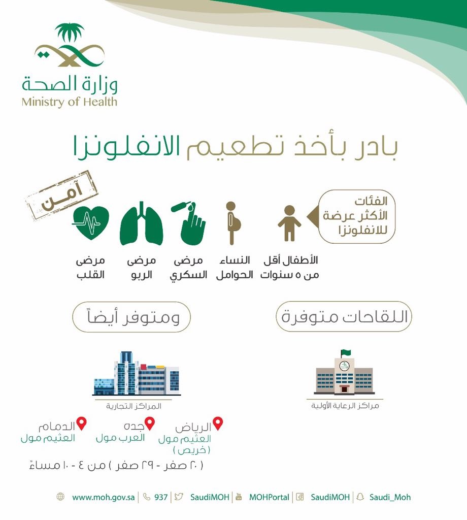 الصحة تدعو لأخذ تطعيم الأنفلونزا
