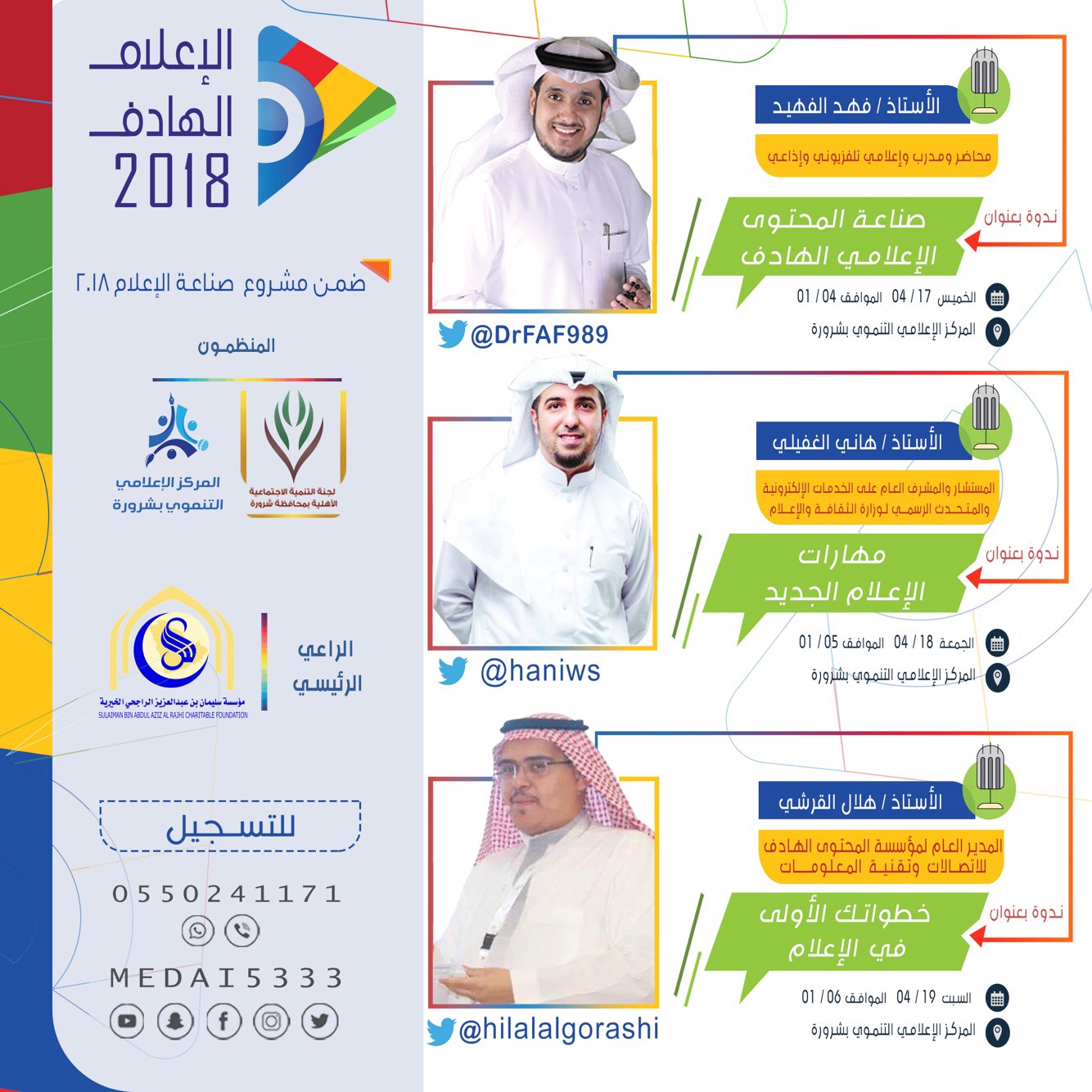 انطلاق ملتقى الإعلام الهادف بالمركز الإعلامي في شرورة الخميس