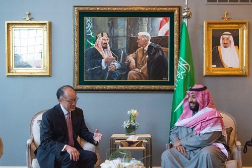 ولي العهد يستعرض مع رئيس البنك الدولي مبادرات المملكة في تنويع وتطوير اقتصادها