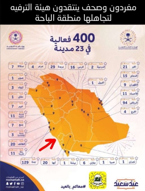 الترفيه تتجاهل الباحة من قائمة برامج العيد.. استياء وتساؤلات