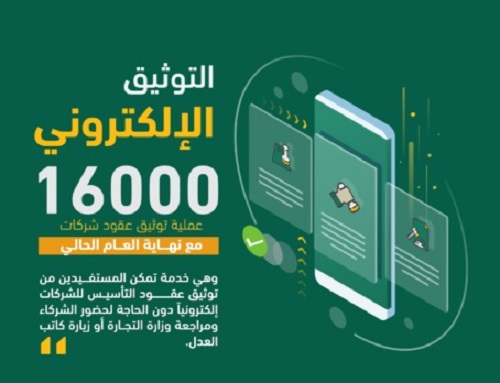 العدل توثق 16 ألف عقد تأسيس للشركات خلال عام