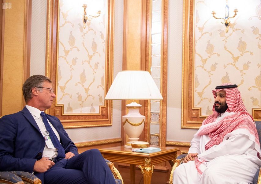ولي العهد يلتقي رئيس شركة فيرتي لبحث مجالات الشراكة