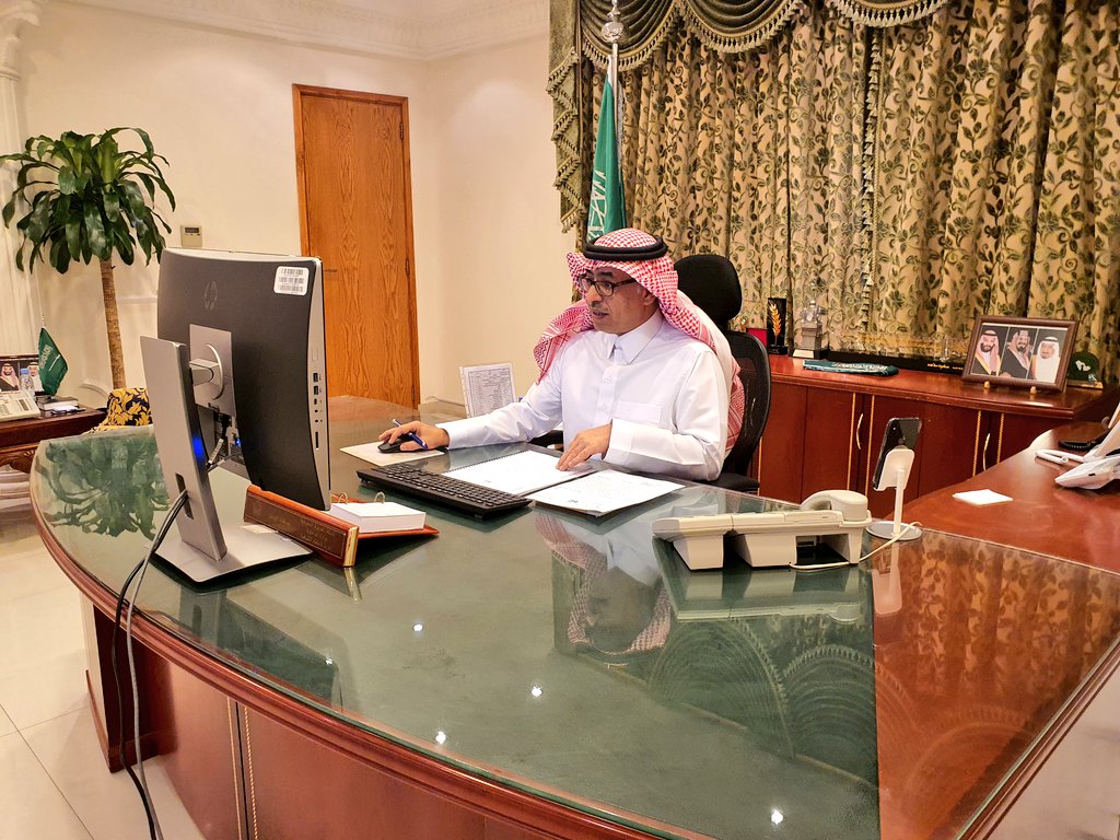 محافظ الجبيل يرأس عن بعد اجتماع المجلس المحلي السادس