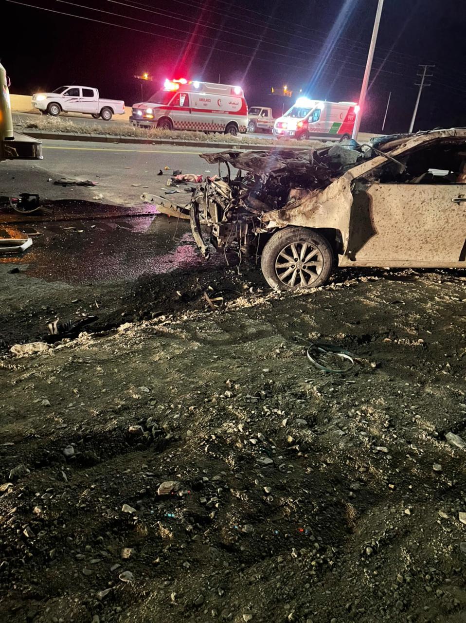 الباحة..وفاة 3 أشخاص وإصابتين خطيرة في حادث انقلاب سيارة