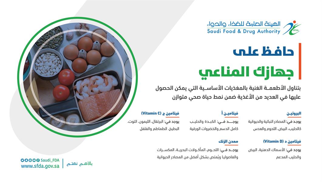“الغذاء والدواء”: للمحافظة على جهازك المناعي تناول هذه المغذيات‏