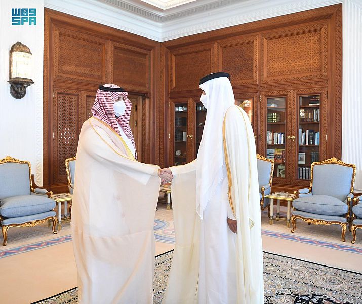 أمير قطر يستقبل الأمير تركي بن محمد بن فهد