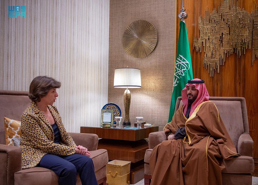ولي العهد يستقبل وزيرة خارجية فرنسا