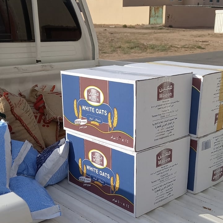 جمعية البرّ في عمائر بن صنعاء توزع  ٦٠٠ سلة رمضانية