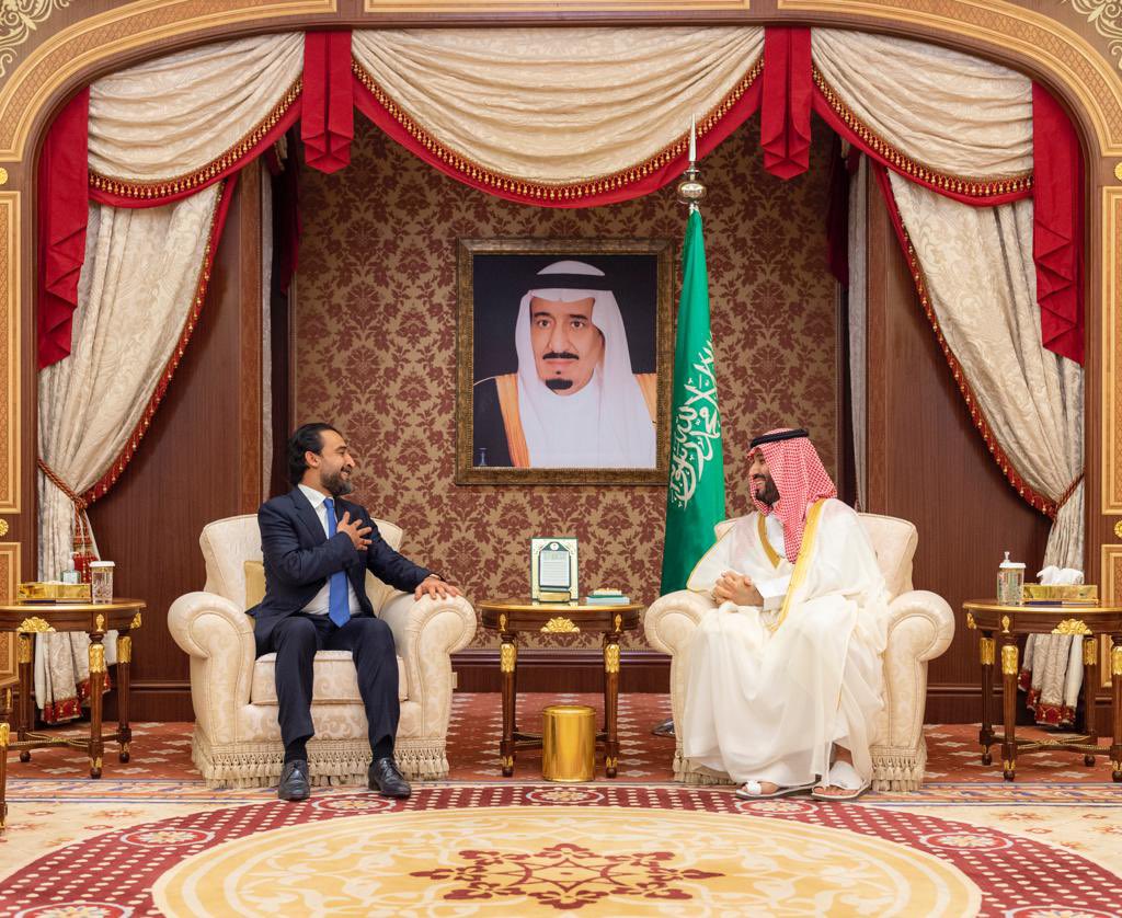 ولي العهد يجتمع برئيس مجلس النواب في جمهورية العراق