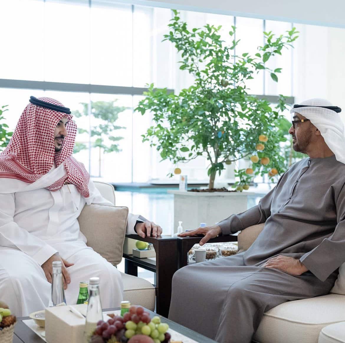 الأمير خالد بن سلمان يقدم واجب العزاء للشيخ محمد بن زايد