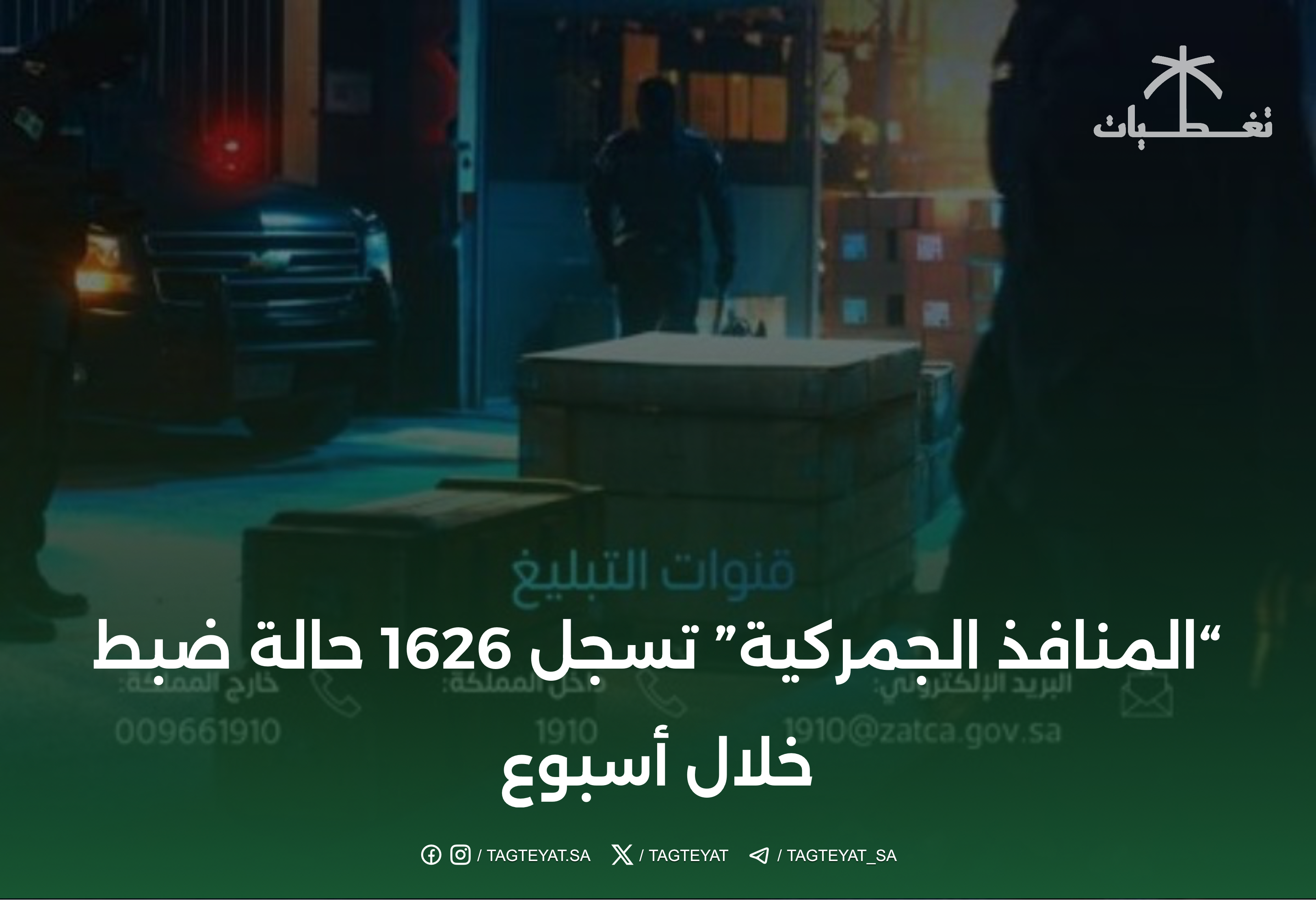 “المنافذ الجمركية” تسجل 1626 حالة ضبط خلال أسبوع