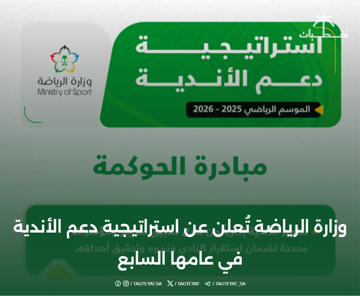 وزارة الرياضة تُعلن عن استراتيجية دعم الأندية في عامها السابع