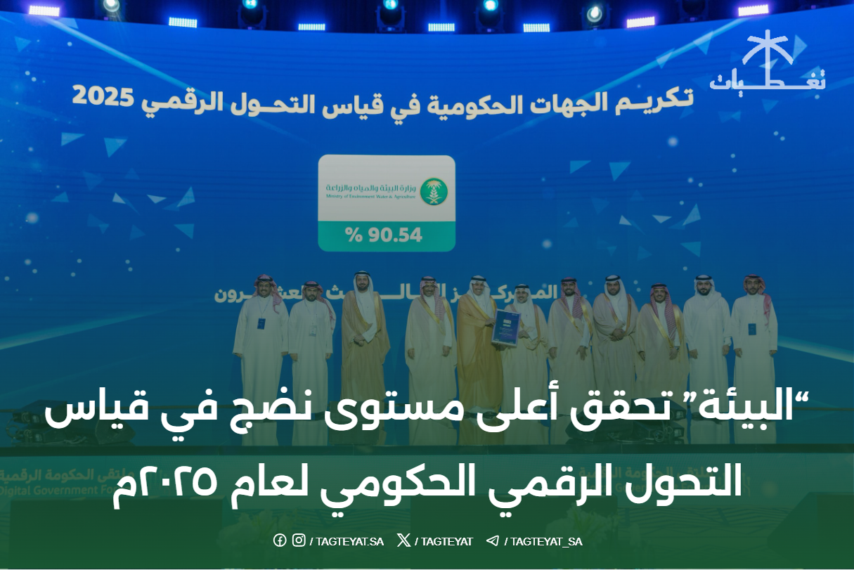 "البيئة" تحقق أعلى مستوى نضج في قياس التحول الرقمي الحكومي لعام ٢٠٢٥م