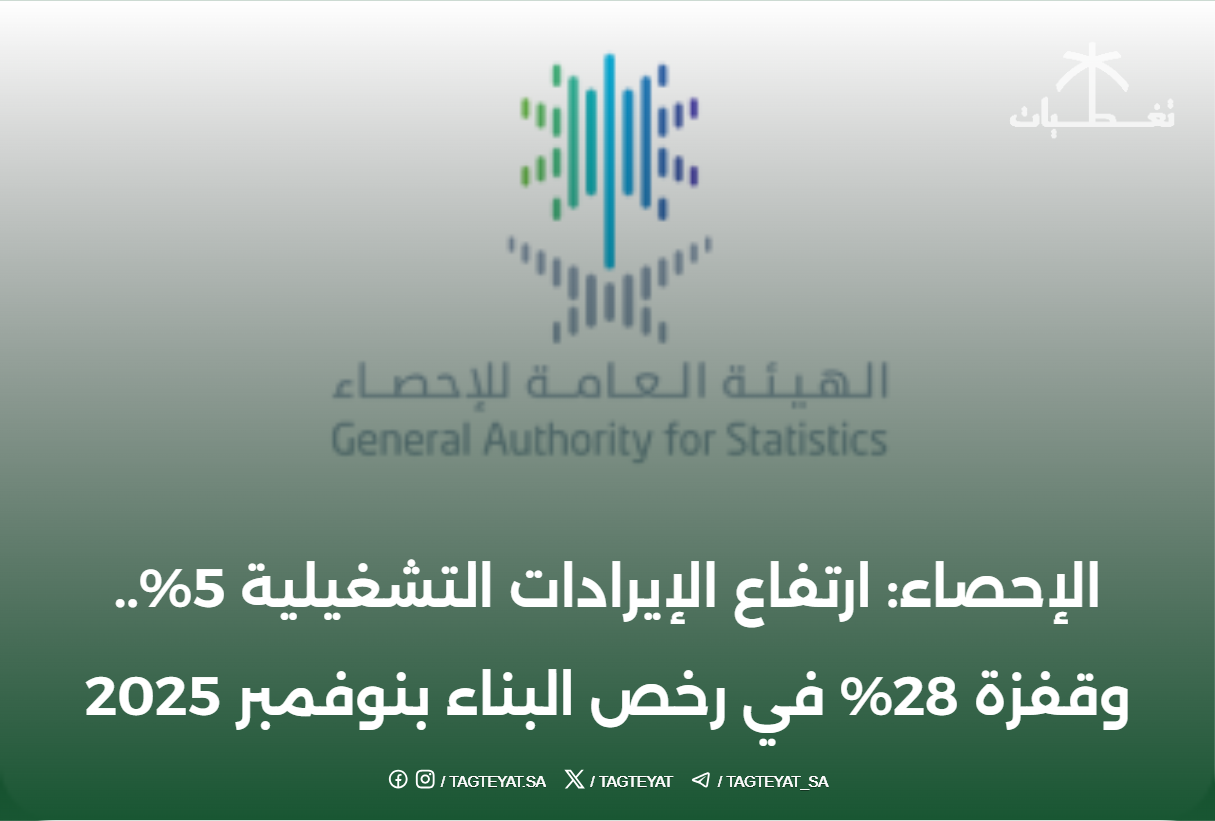 ارتفاع الإيرادات التشغيلية ورخص البناء في نوفمبر 2025