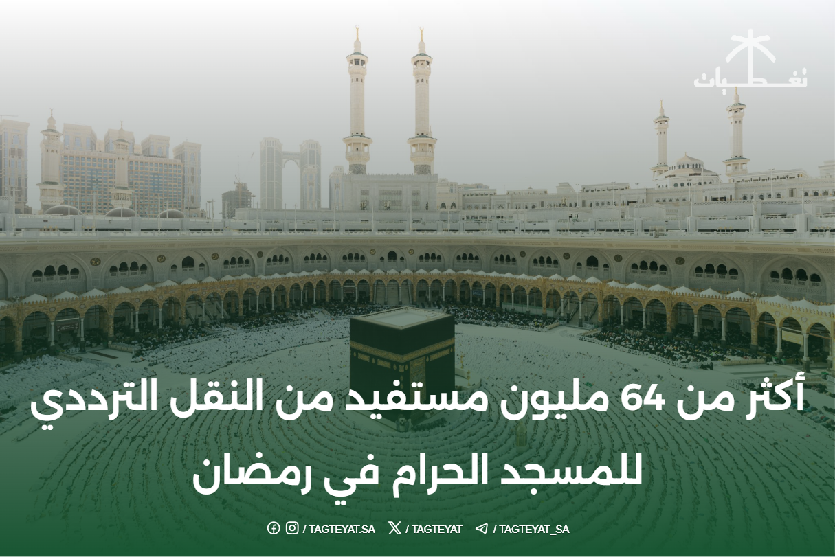 أكثر من 64 مليون مستفيد من النقل الترددي للمسجد الحرام في رمضان